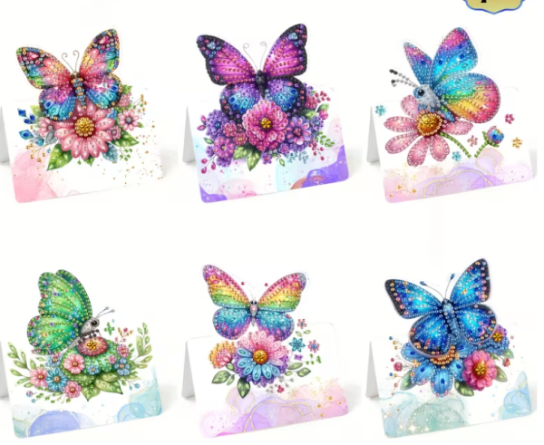 Diamond Painting 6 Stück Schmetterlinge